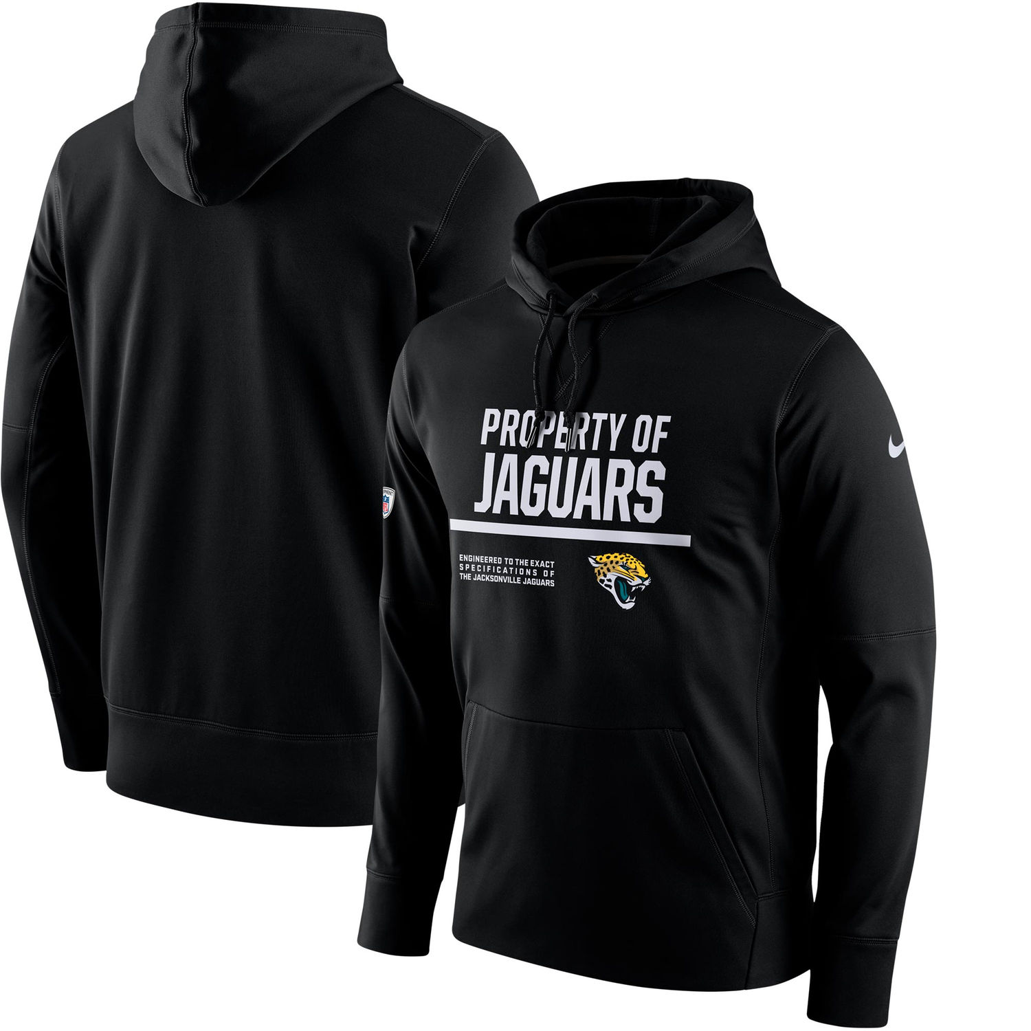 Mens Jacksonville Jaguars Nike Black Circuit Property Of Performance Pullover Hoodie