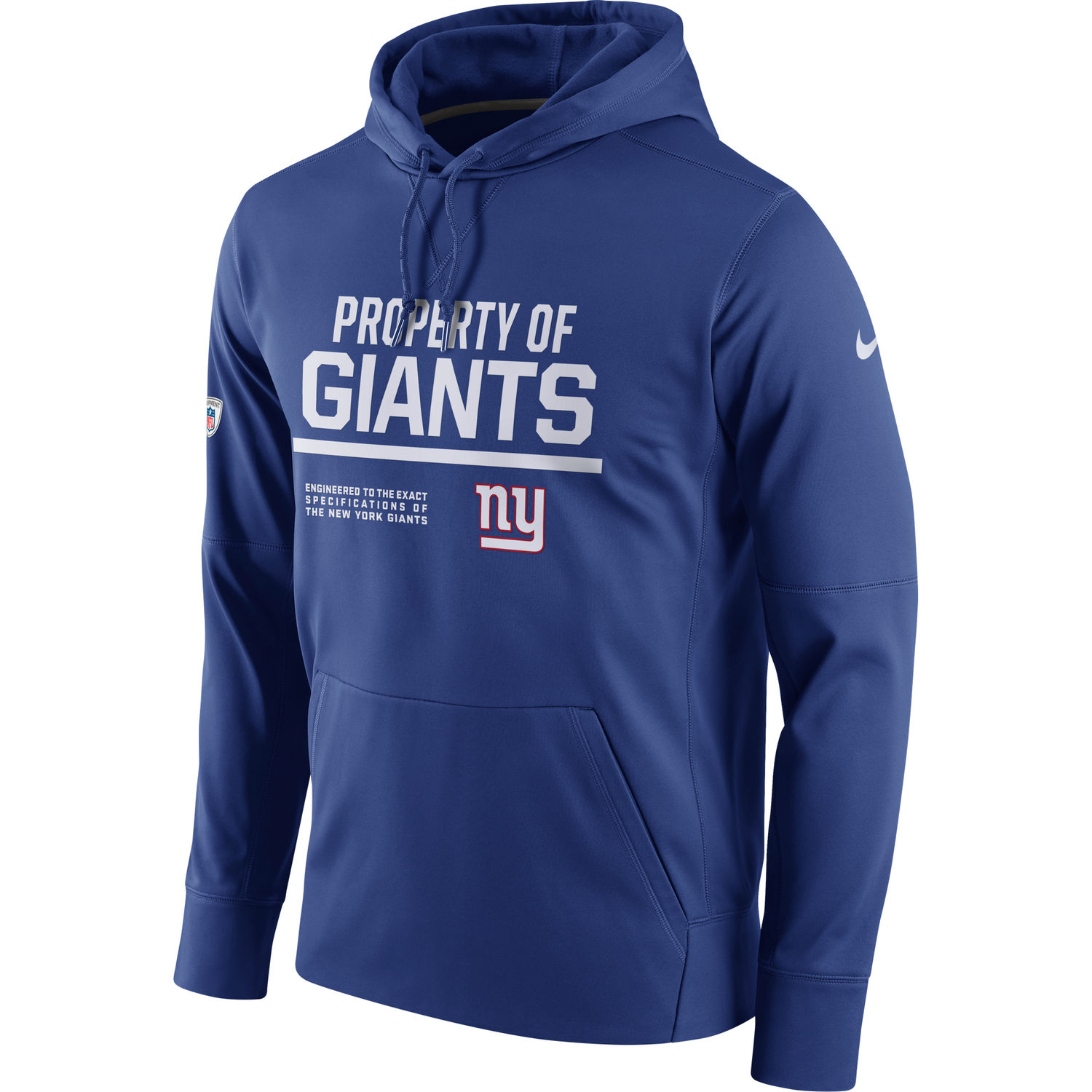Mens New York Giants Nike Royal Circuit Property Of Performance Pullover Hoodie