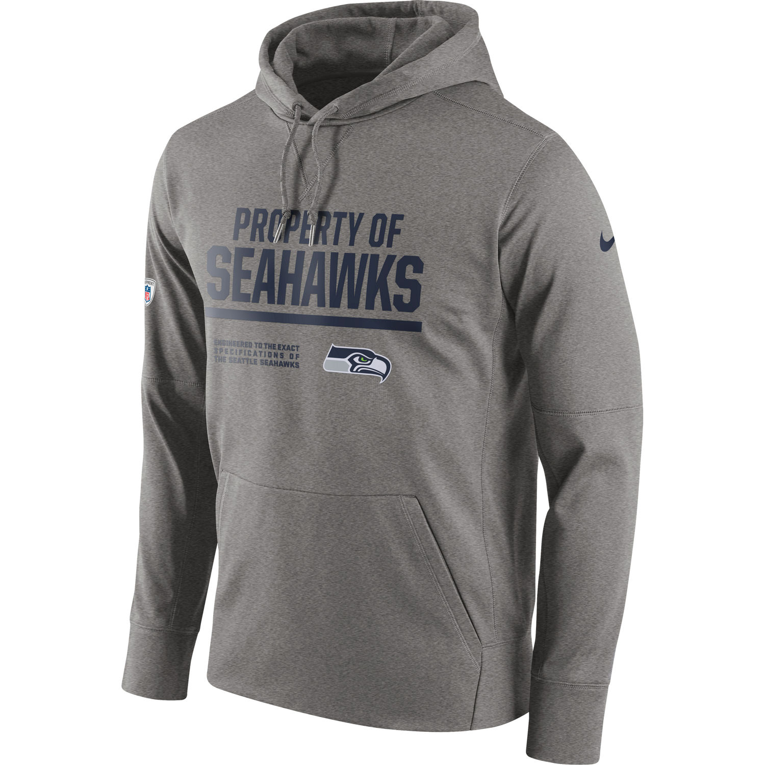 Mens Seattle Seahawks Nike Gray Circuit Property Of Performance Pullover Hoodie