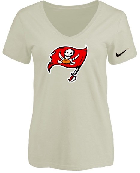 Tampa Bay Rays Cream Womens Logo V-neck T-Shirt