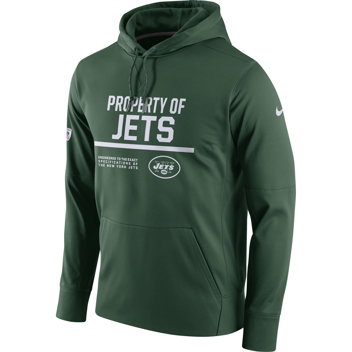 Mens New York Jets Nike Green Circuit Property Of Performance Pullover Hoodie
