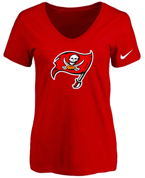 Tampa Bay Rays Red Womens Logo V-neck T-Shirt