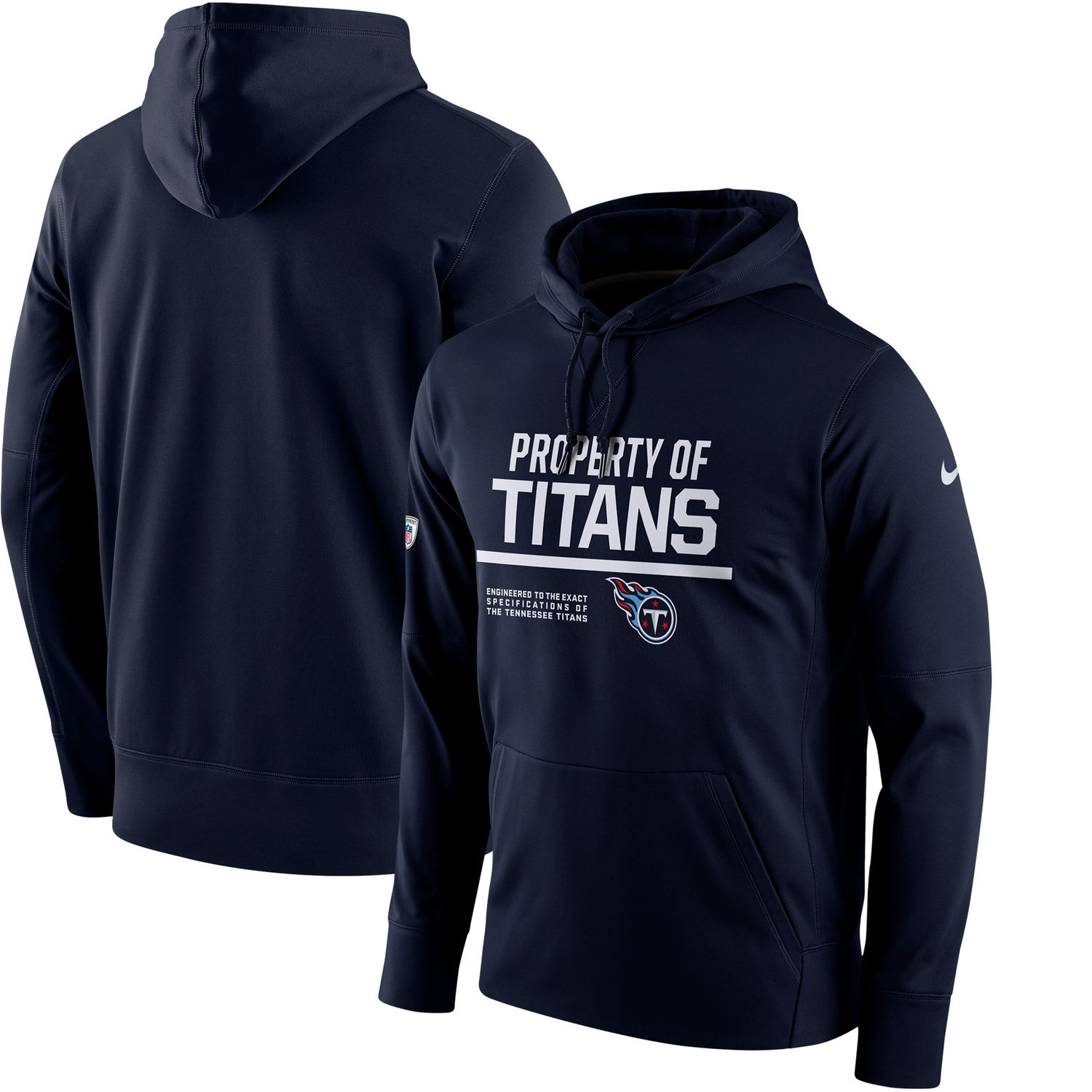 Mens Tennessee Titans Nike Navy Circuit Property Of Performance Pullover Hoodie