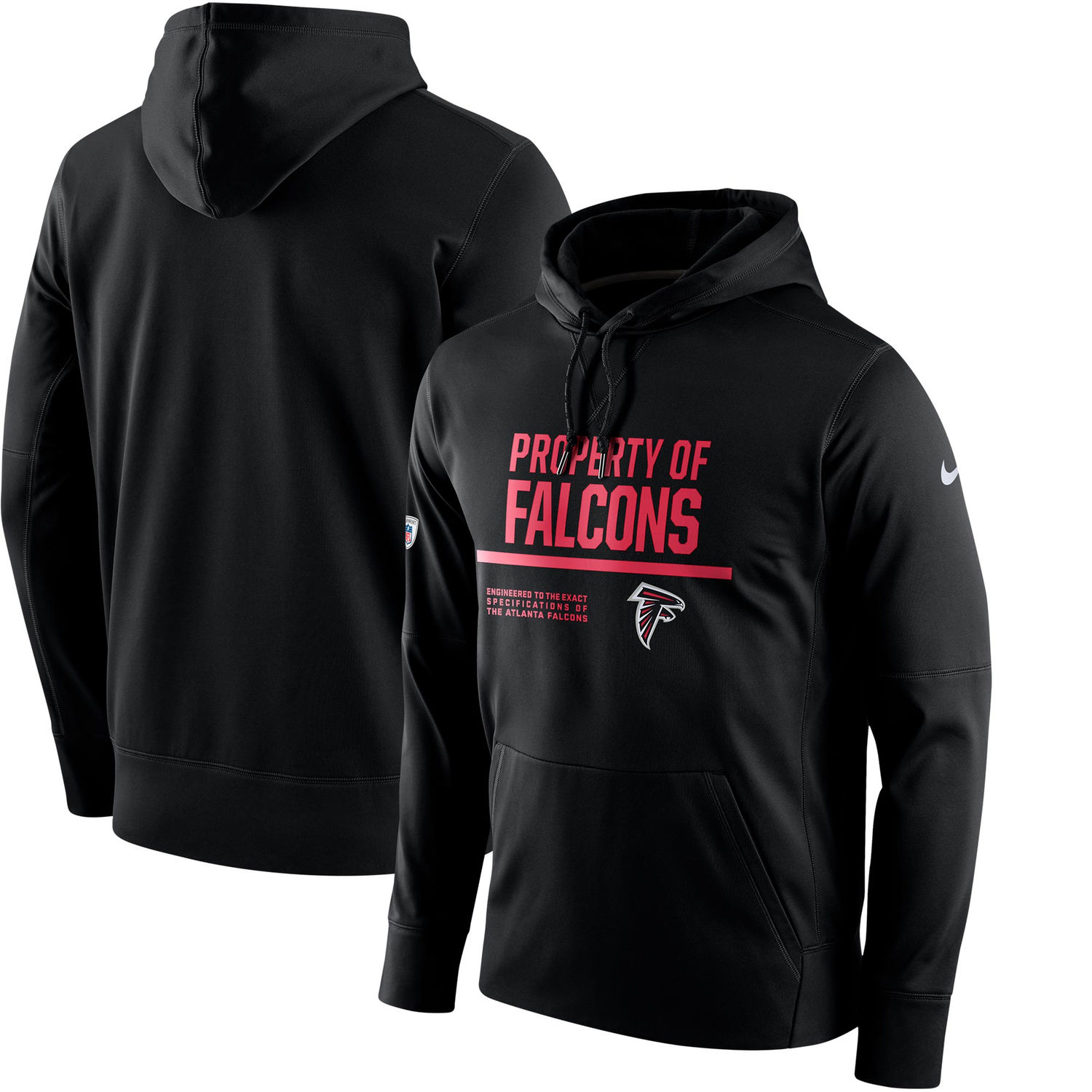 Mens Atlanta Falcons Nike Black Circuit Property Of Performance Pullover Hoodie