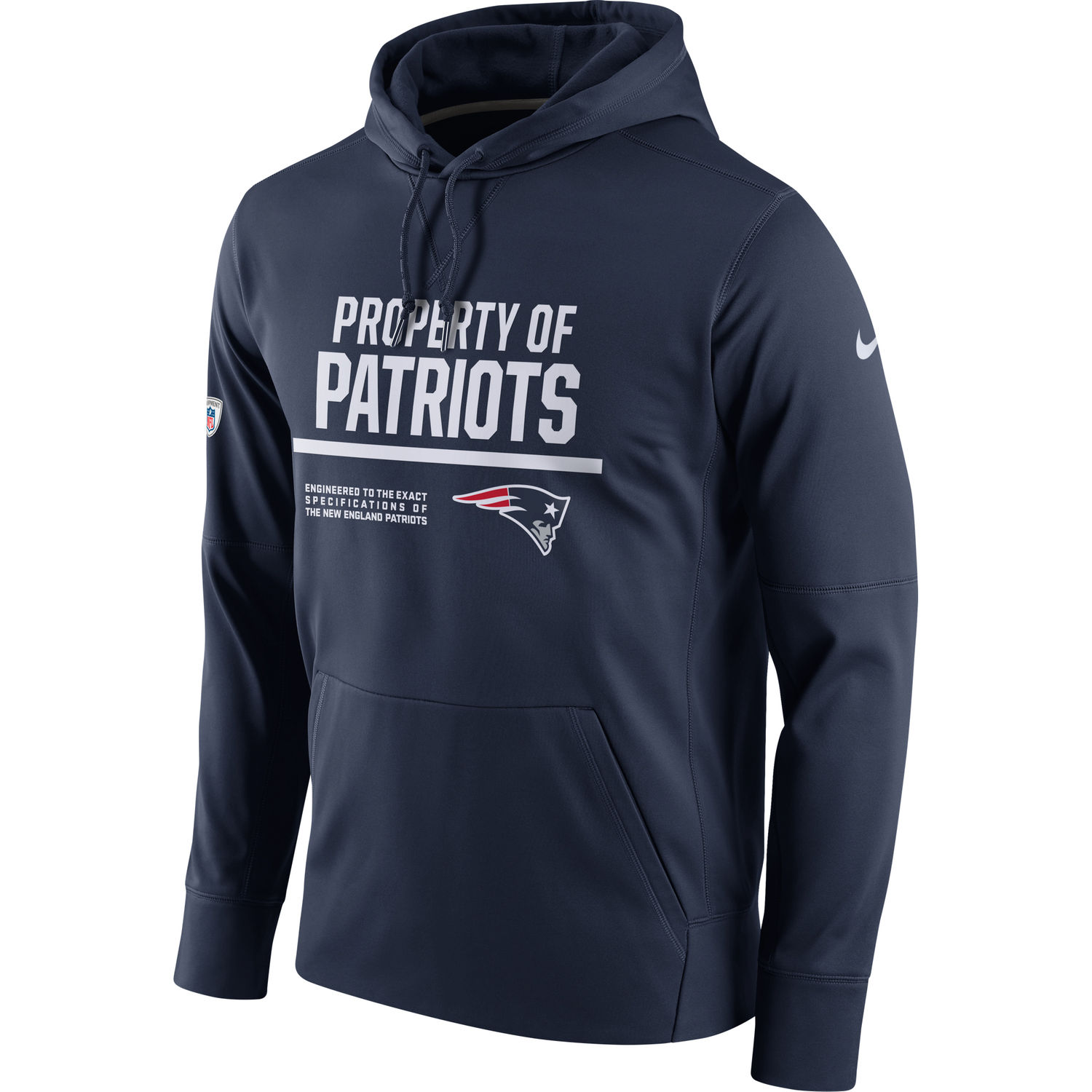 Mens New England Patriots Nike Navy Circuit Property Of Performance Pullover Hoodie
