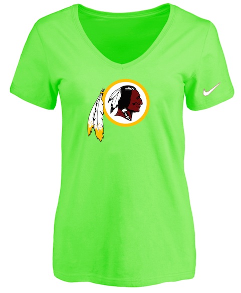 Washingtong Redskins L.Green Womens Logo V-neck T-Shirt