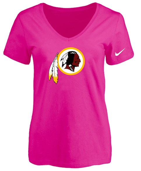 Washingtong Redskins Peach Womens Logo V-neck T-Shirt