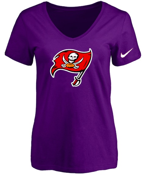 Tampa Bay Rays Purple Womens Logo V-neck T-Shirt