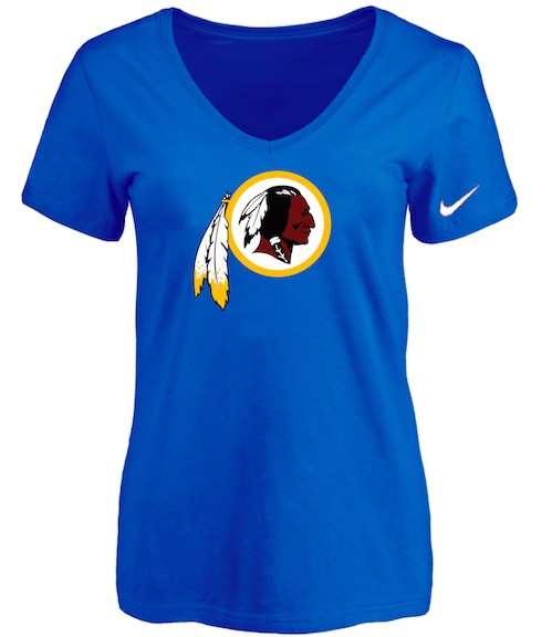Washingtong Redskins Blue Womens Logo V-neck T-Shirt