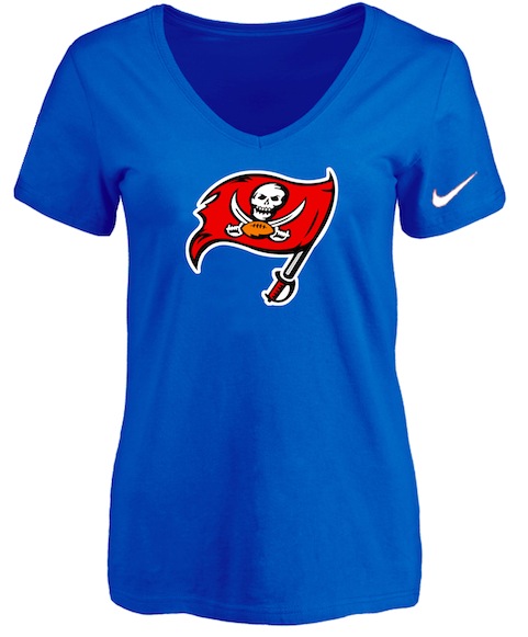 Tampa Bay Rays Blue Womens Logo V-neck T-Shirt
