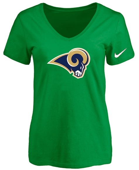 St.Louis Rams D.Green Womens Logo V-neck T-Shirt