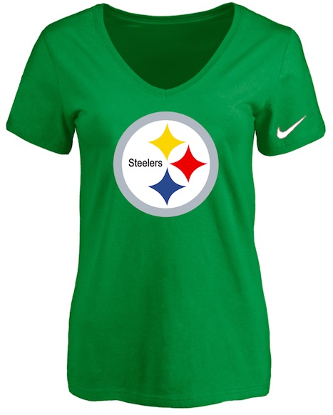 Pittsburgh Steelers D.Green Womens Logo V-neck T-Shirt