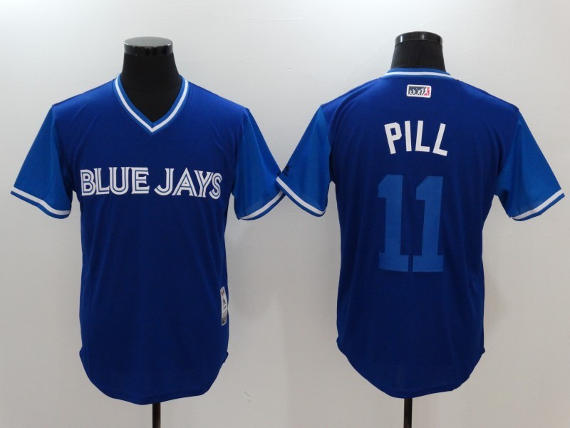 MLB Toronto Blue Jays #11 Pill Blue Pullover Jersey
