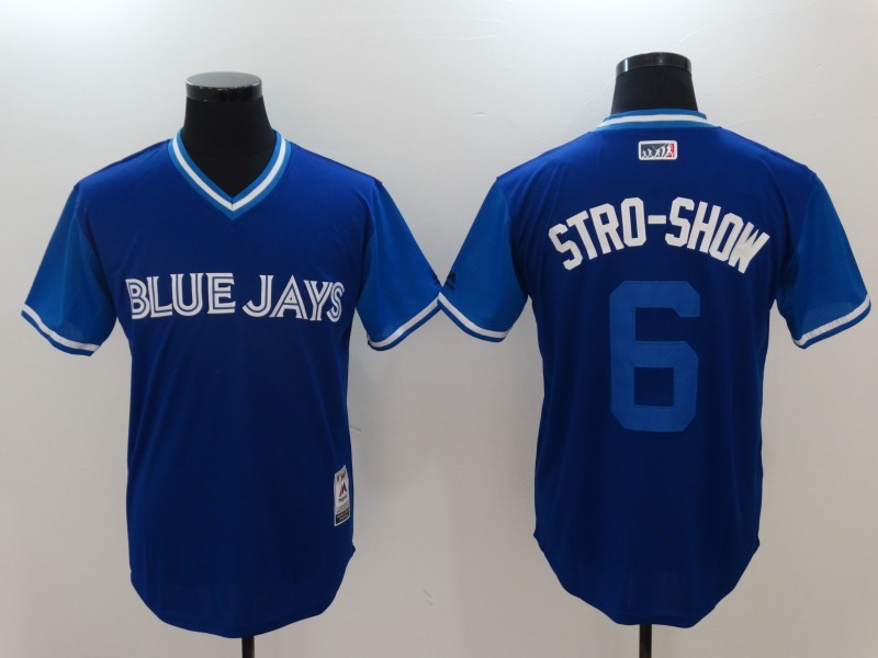 MLB Toronto Blue Jays #6 Stro-Show Blue Pullover Jersey