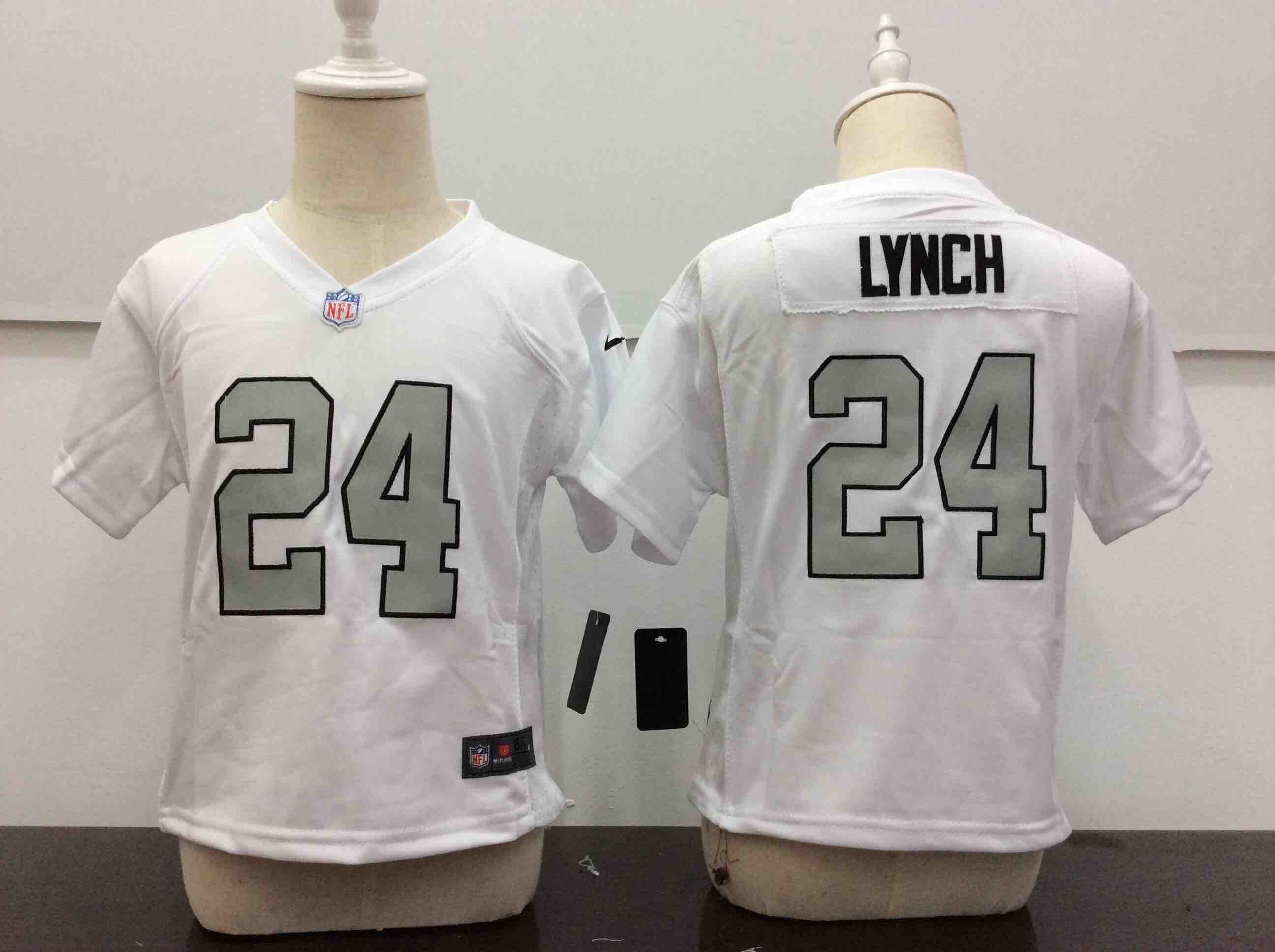 Kids NFL Oakland Raiders #24 Lynch Color Rush White Jersey 2-4T