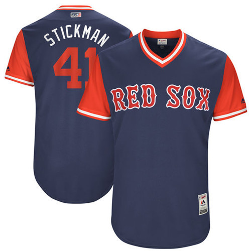 MLB Boston Red Sox #41 Stickman All Rise D.Blue Pullover Jersey