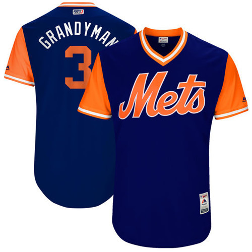 MLB New York Mets #3 Grandyman All Rise Blue Pullover Jersey