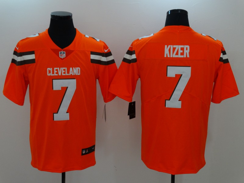 NFL Cleveland Browns #7 Kizer Orange Vapor Limited Jersey