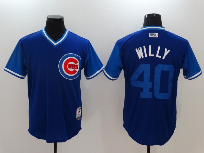MLB Chicago Cubs #40 Willy All Rise Blue Pullover New Jersey