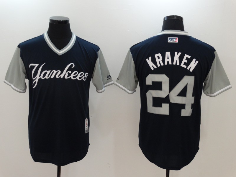 MLB New York Yankees #24 Kraken All Rise Black Pullover New Jersey