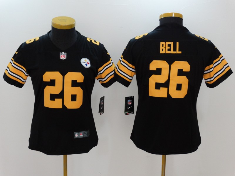Womens Pittsburgh Steelers #26 Bell Vapor Limited Black Jersey
