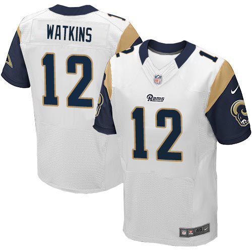 NFL Los Angeles Rams #12 Watkins White Elite Jersey