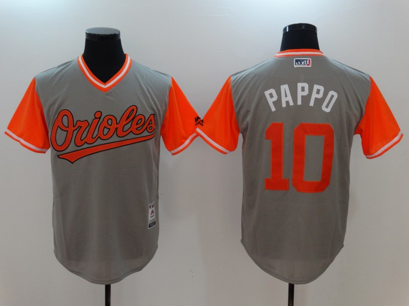 MLB Baltimore Orioles #10 Pappo All Rise Grey Pullover Jersey
