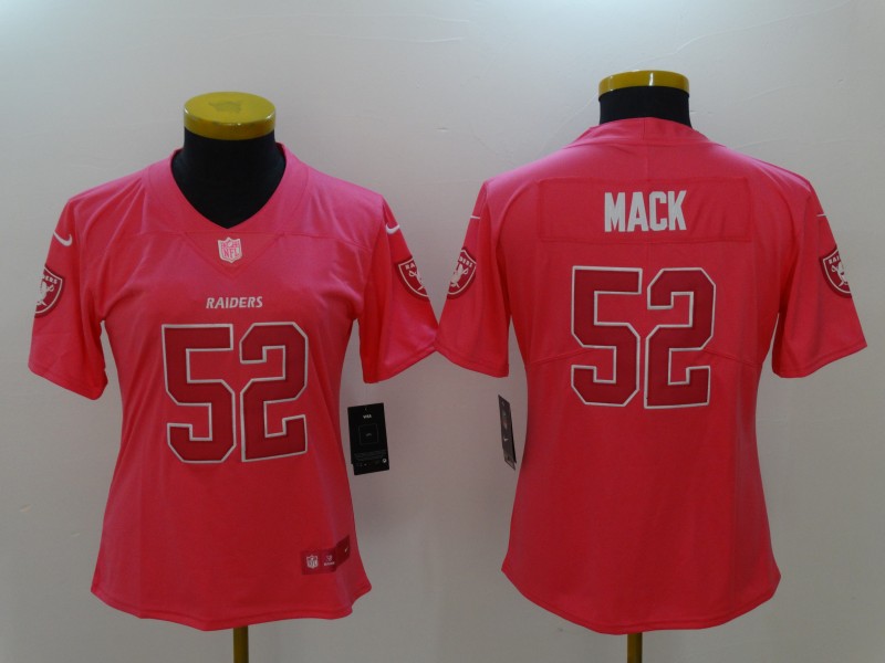 Womens Oakland Raiders #52 Mack Pink Color Rush Jersey