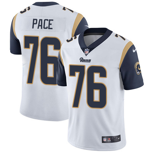 NFL Los Angeles Rams #76 Pace White Vapor Limited Jersey