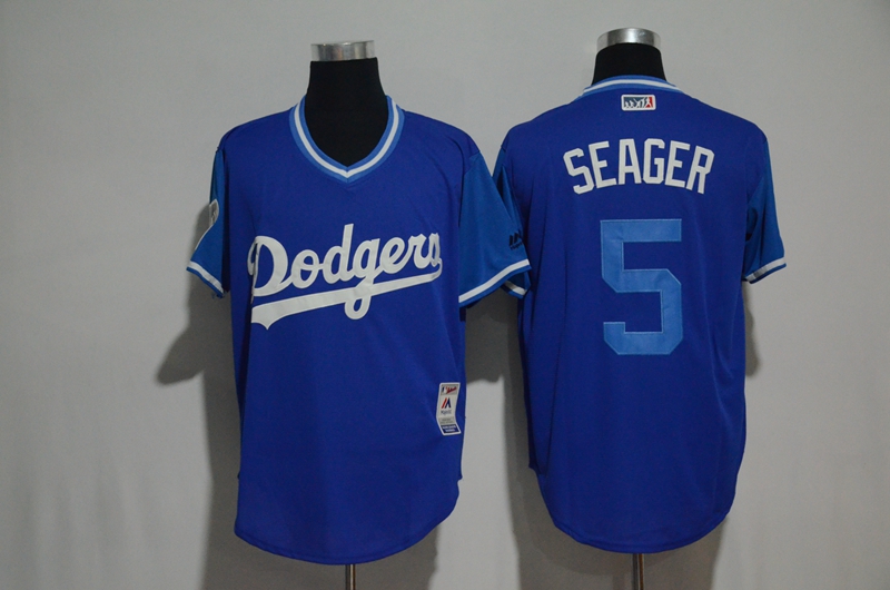 MLB Los Angeles Dodgers #5 Seager Blue Pullover Jersey