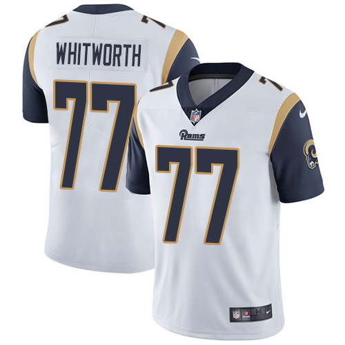 NFL Los Angele Rams #77 Whitworth Vapor Limited White Jersey