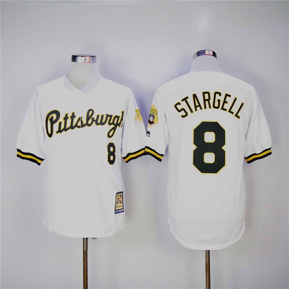MLB Pittsburgh Pirates #8 Stargell White Throwback Jersey