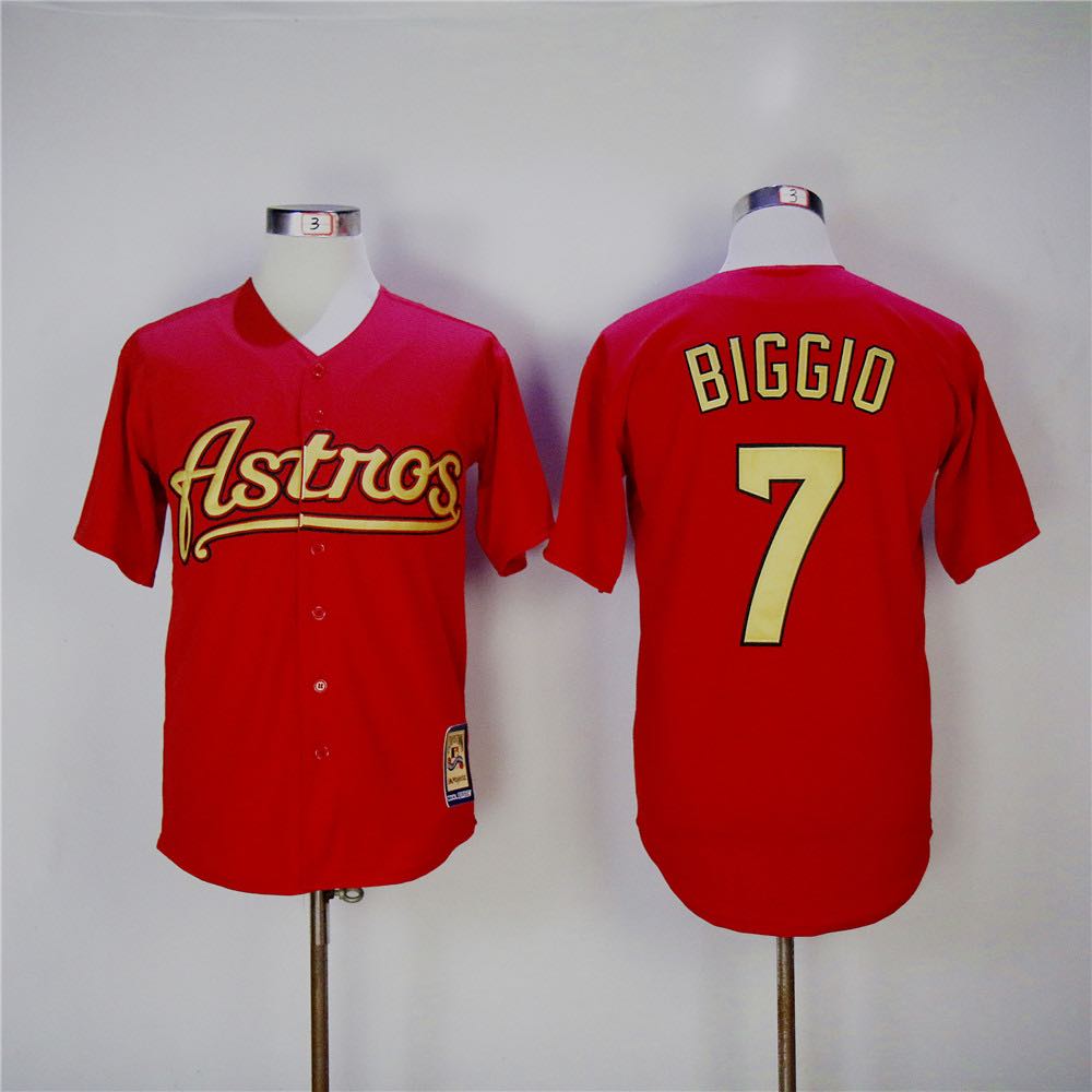 MLB Houston Astros #7 Biggio Red Throwback Jersey
