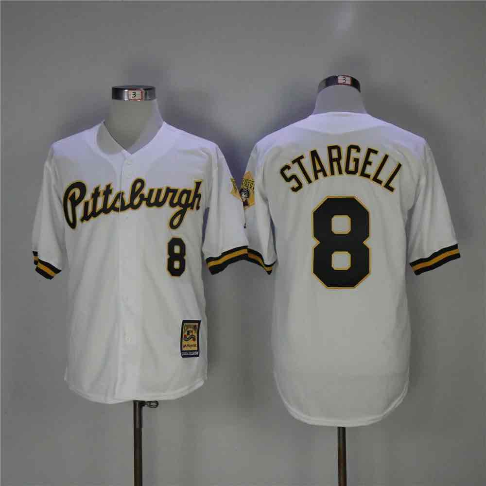MLB Pittsburgh Pirates #8 Stargell White Color Throwback Jersey