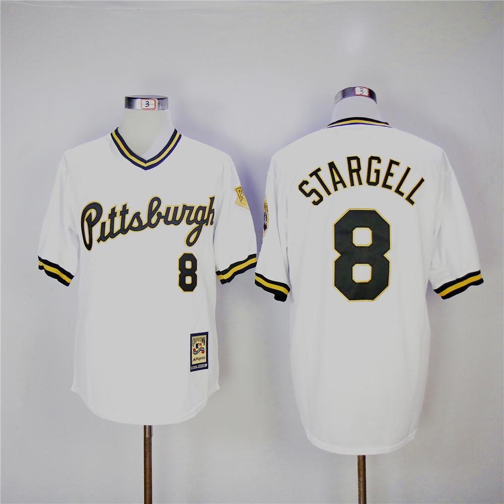 MLB Pittsburgh Pirates #8 Stargell White Throwback Pullover Jersey