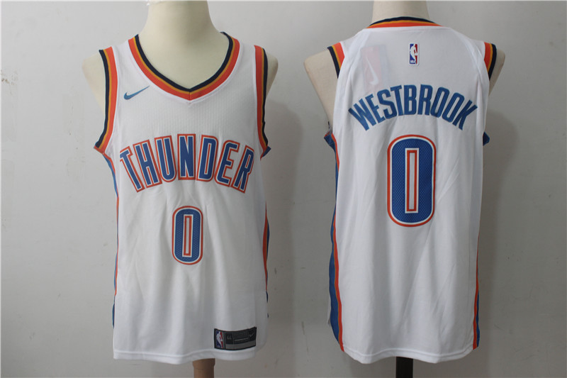 Nike NBA Oklahoma City Thunder #0 Westbrook White Jersey
