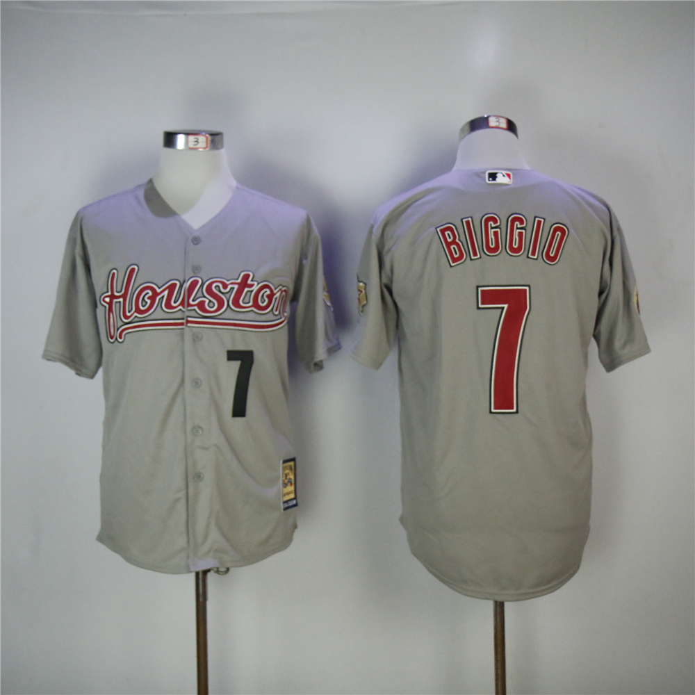 MLB Houston Astros #7 Biggio Grey Throwback Jersey