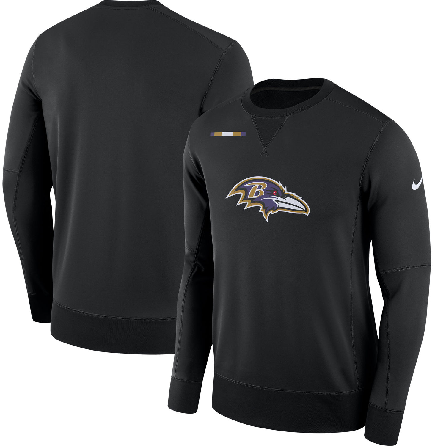 Mens Baltimore Ravens Nike Black Sideline Team Logo Performance Sweatshirt