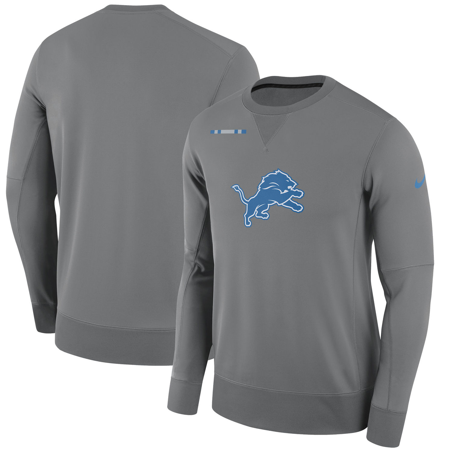 Mens Detroit Lions Nike Charcoal Sideline Team Logo Performance Sweatshirt