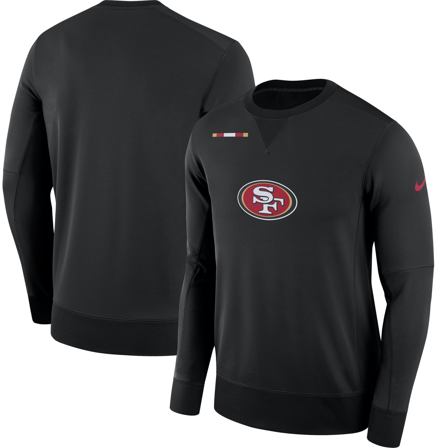 Mens San Francisco 49ers Nike Black Sideline Team Logo Performance Sweatshirt