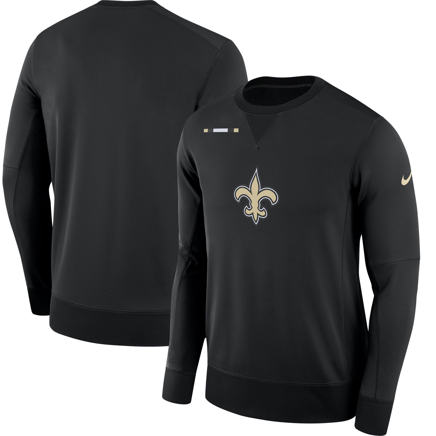 Mens New Orleans Saints Nike Black Sideline Team Logo Performance Sweatshirt