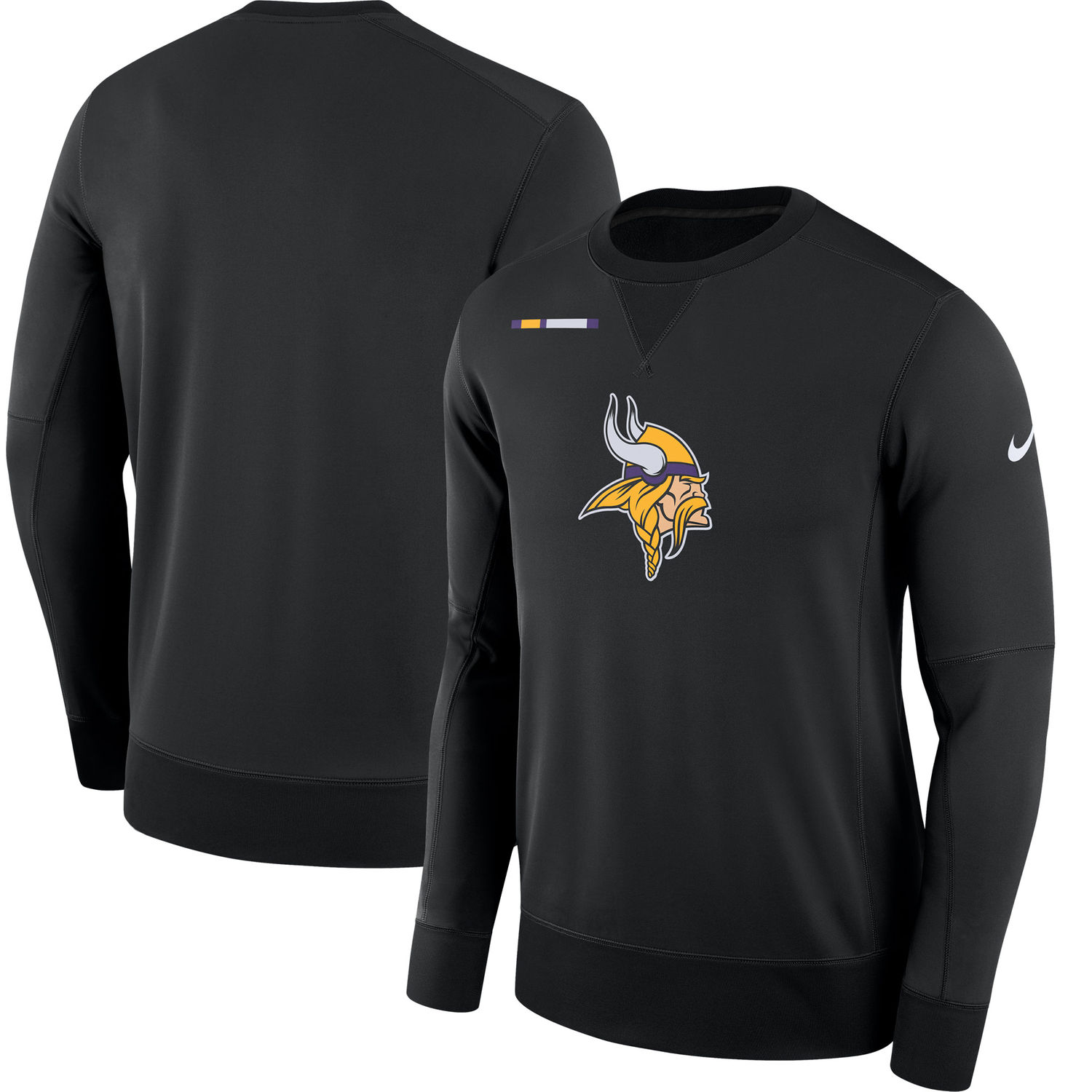 Mens Minnesota Vikings Nike Black Sideline Team Logo Performance Sweatshirt