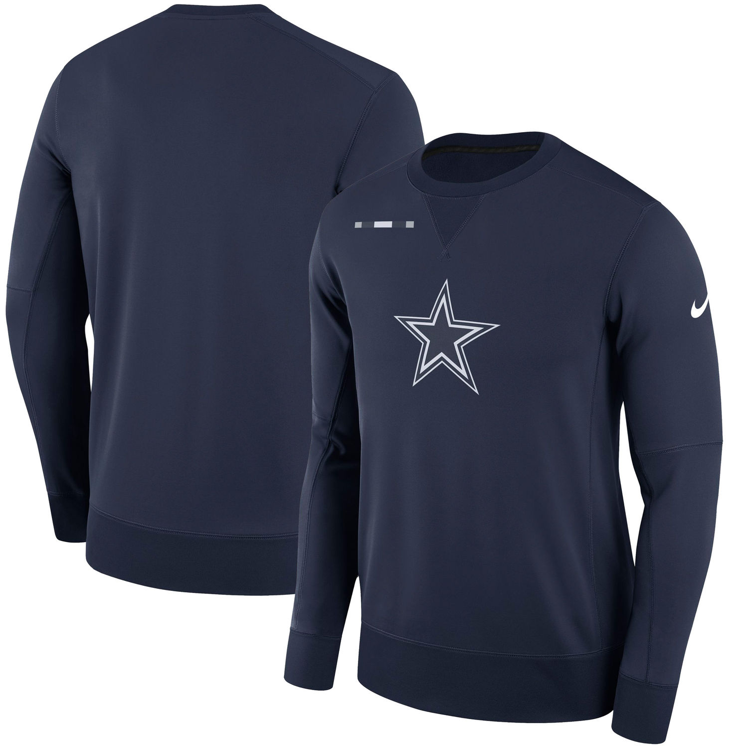 Mens Dallas Cowboys Nike Navy Sideline Team Logo Performance Sweatshirt