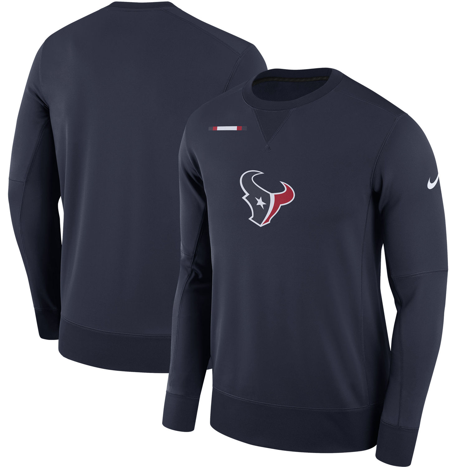 Mens Houston Texans Nike Navy Sideline Team Logo Performance Sweatshirt