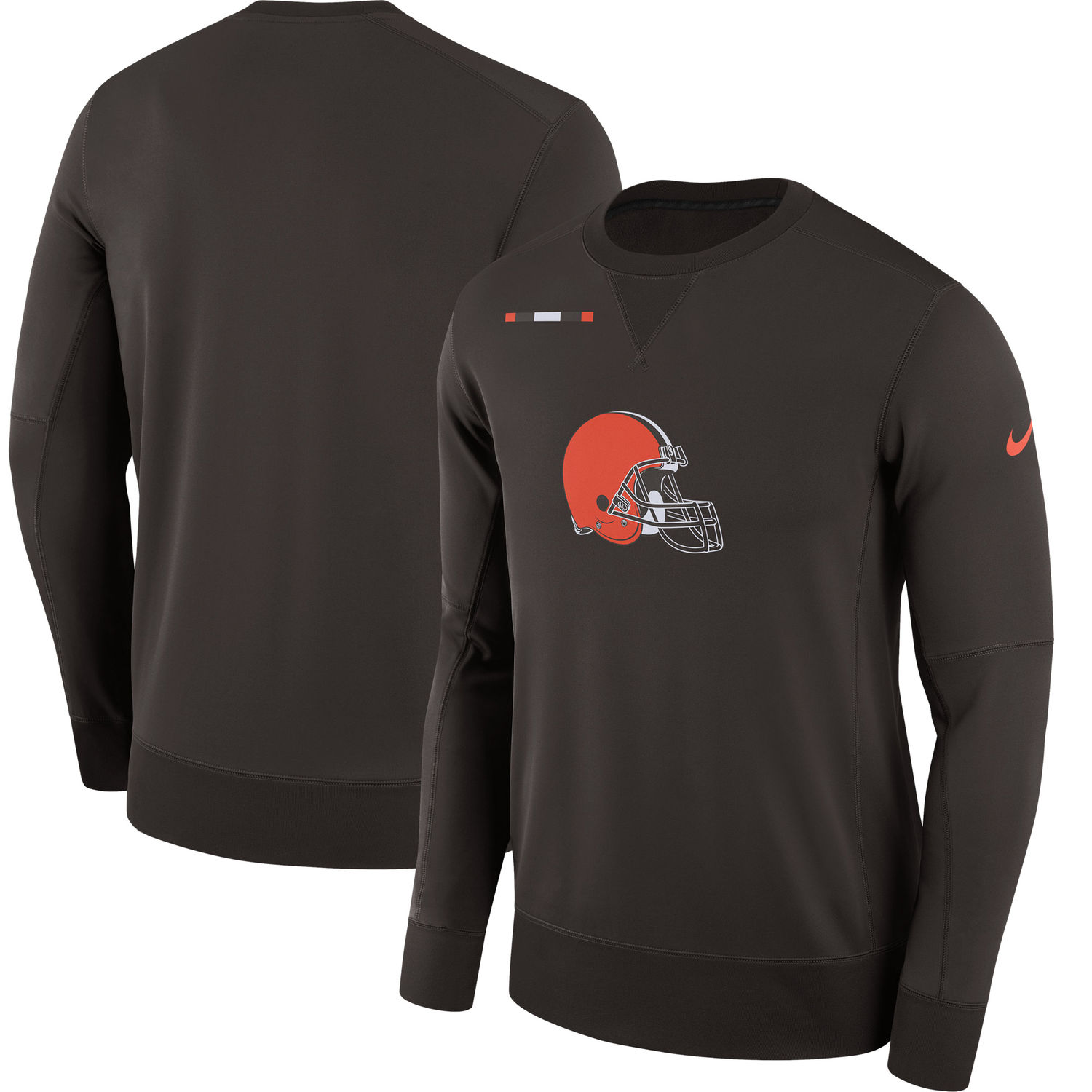 Mens Cleveland Browns Nike Brown Sideline Team Logo Performance Sweatshirt