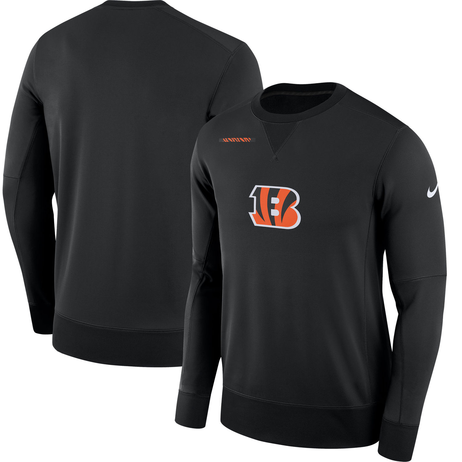 Mens Cincinnati Bengals Nike Black Sideline Team Logo Performance Sweatshirt