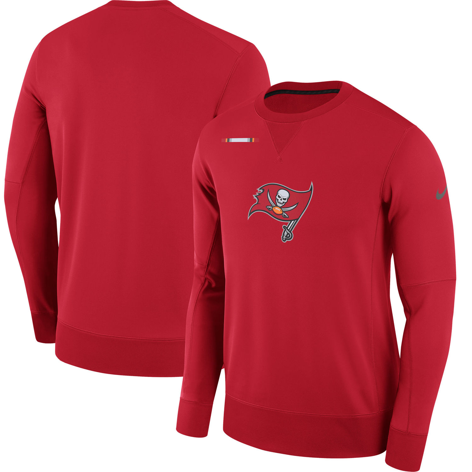 Mens Tampa Bay Buccaneers Nike Red Sideline Team Logo Performance Sweatshirt