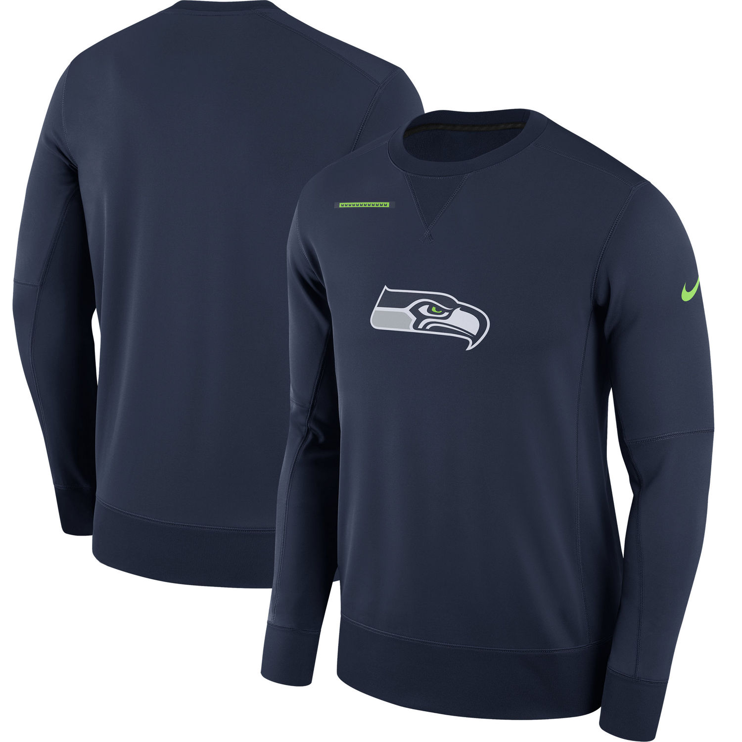Mens Seattle Seahawks Nike Navy Sideline Team Logo Performance Sweatshirt