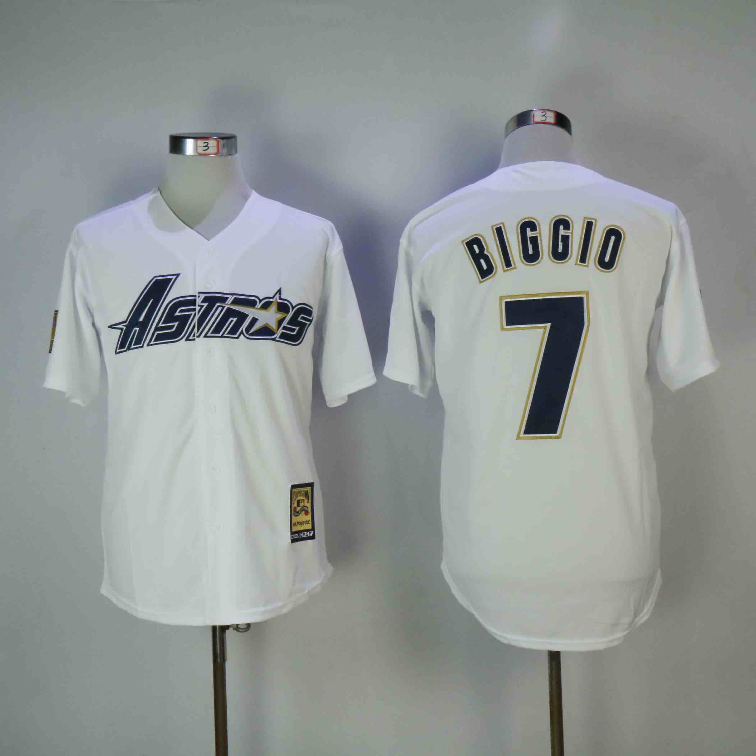 MLB Houston Astros #7 Biggio White Throwback Jersey