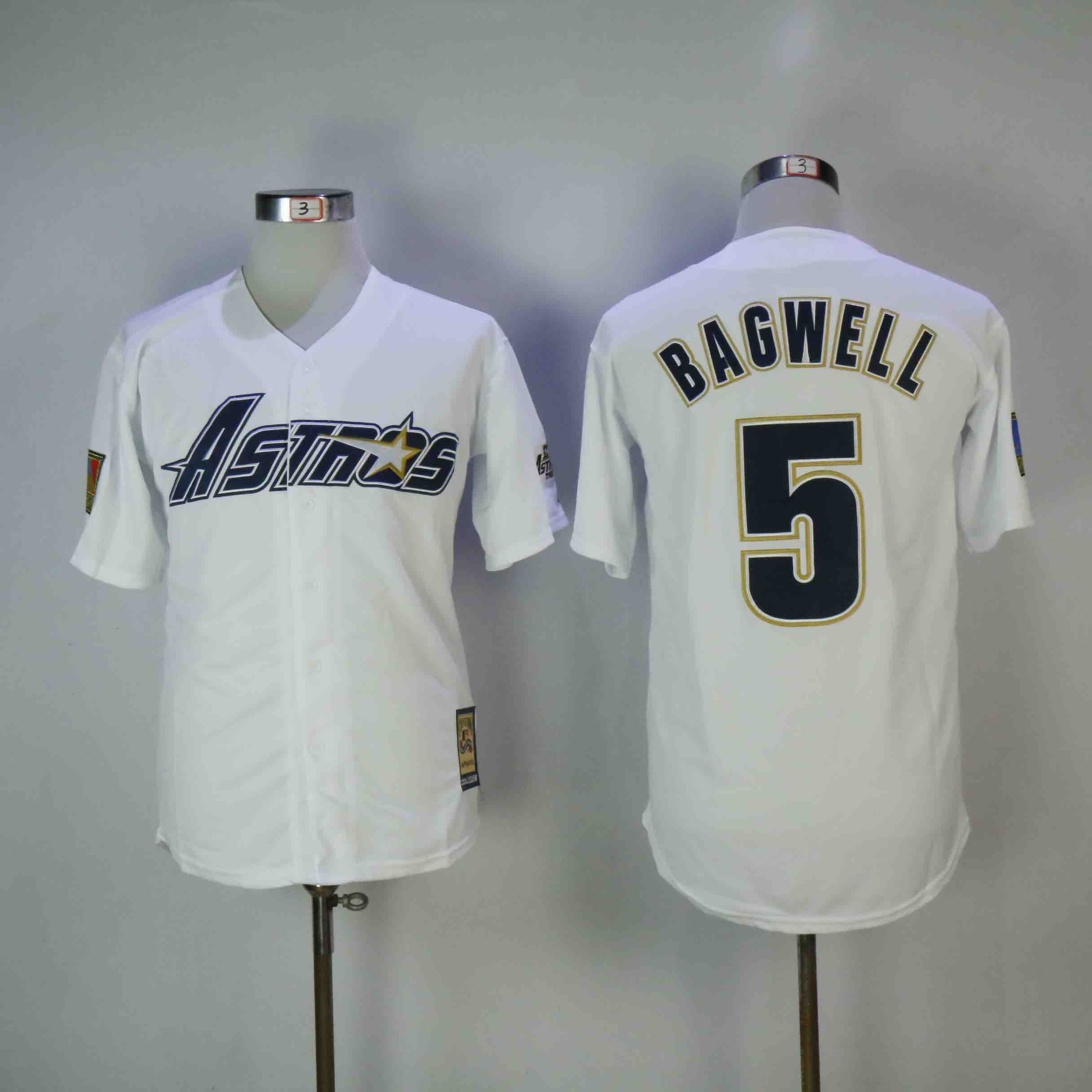 MLB Houston Astros #5 Bagwell White Throwback Jersey